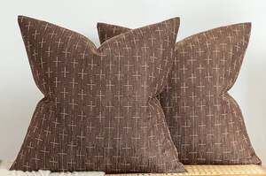 MIULEE Decorative Throw Pillow Covers Size 18x18 Coffee Brown 2 Pack